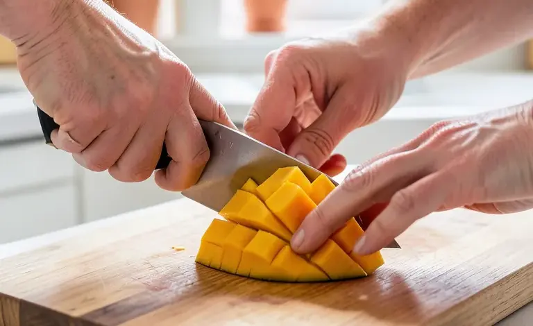 Jak správně nakrájet mango na kousky - ilustrační foto